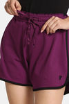 Rosaline Flex Fit Easy Movement Shorts - Plum Caspia — thumbnail 6